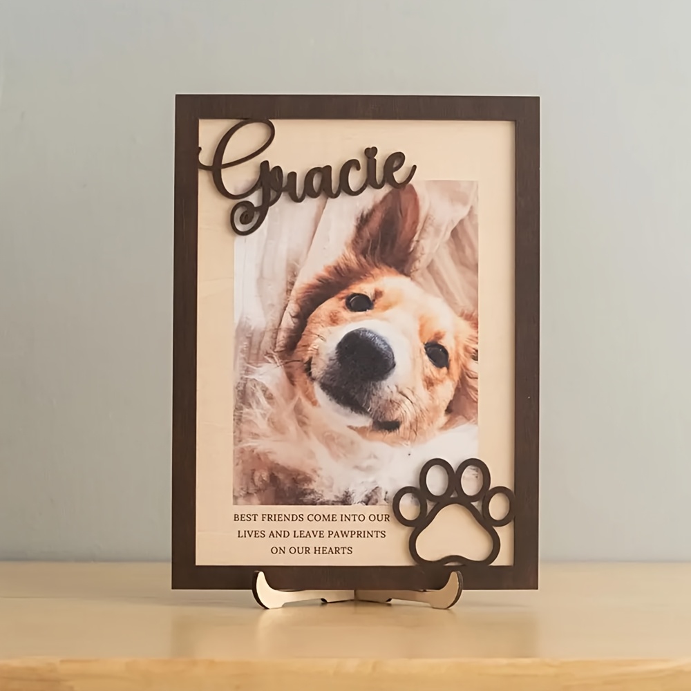 Pet Portrait Custom - Porta-Retrato de Madeira Personalizável para Pets