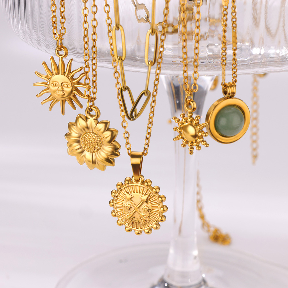 Colar geométrico de aço inoxid - Birth Flower Necklace avaliação e preço