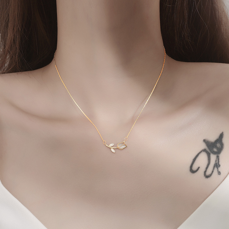 Colar de Cristal Tulipa Rosa e - Birth Flower Necklace avaliação e preço